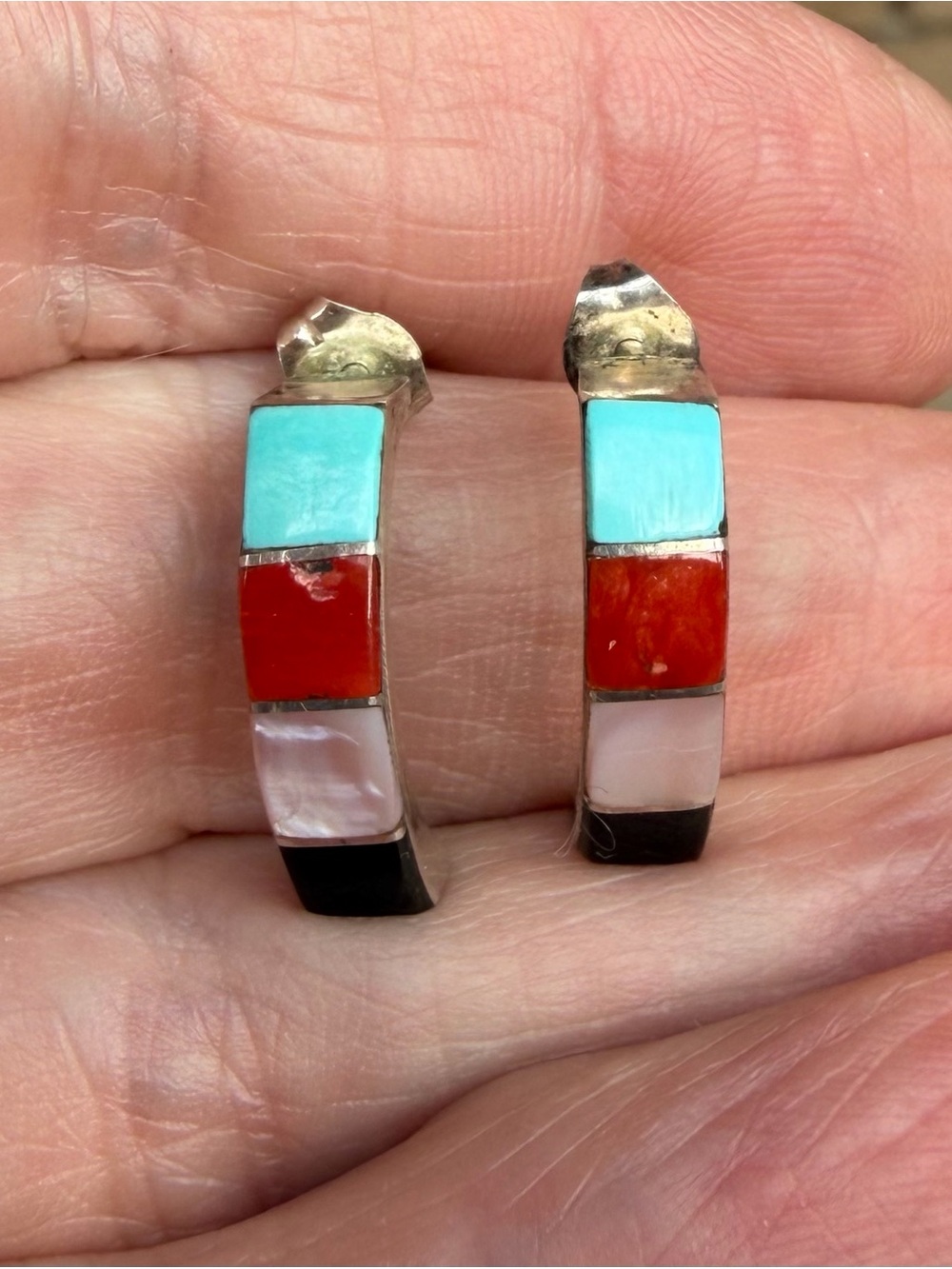 Zuni inlay earrings
